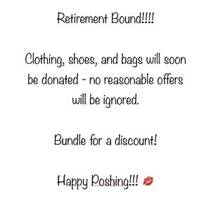 Retirement Bound! - closet purge. professional/casual clothing, shoes, bags.